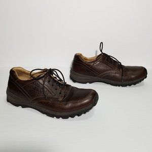 Clarks Brown Leather Lace Up Casual Oxford Shoes